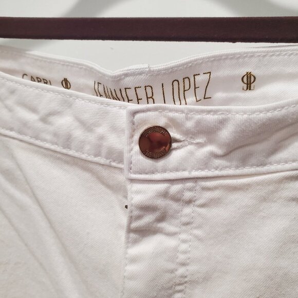 Jennifer Lopez White Cotton Spandex Blend Capri 5 Pocket Style Jeans   16P - Picture 6 of 10